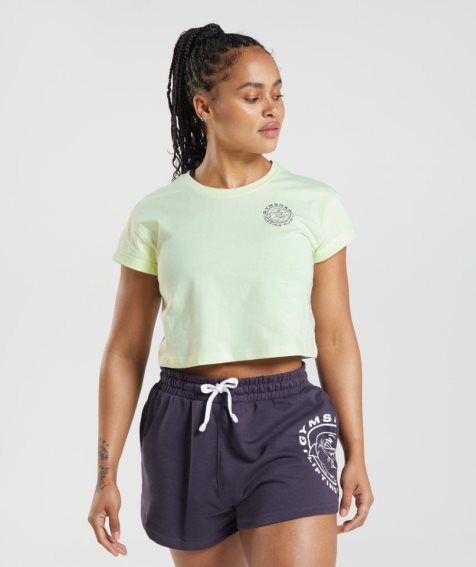 Women's Gymshark Legacy Cropped Tops Mint | CA 307N86